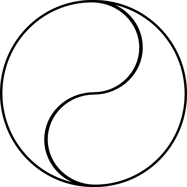 Yin Yang White Outline - ClipArt Best