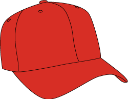 Summer Sports Clip Art, Bright Red Baseball Cap Graphic