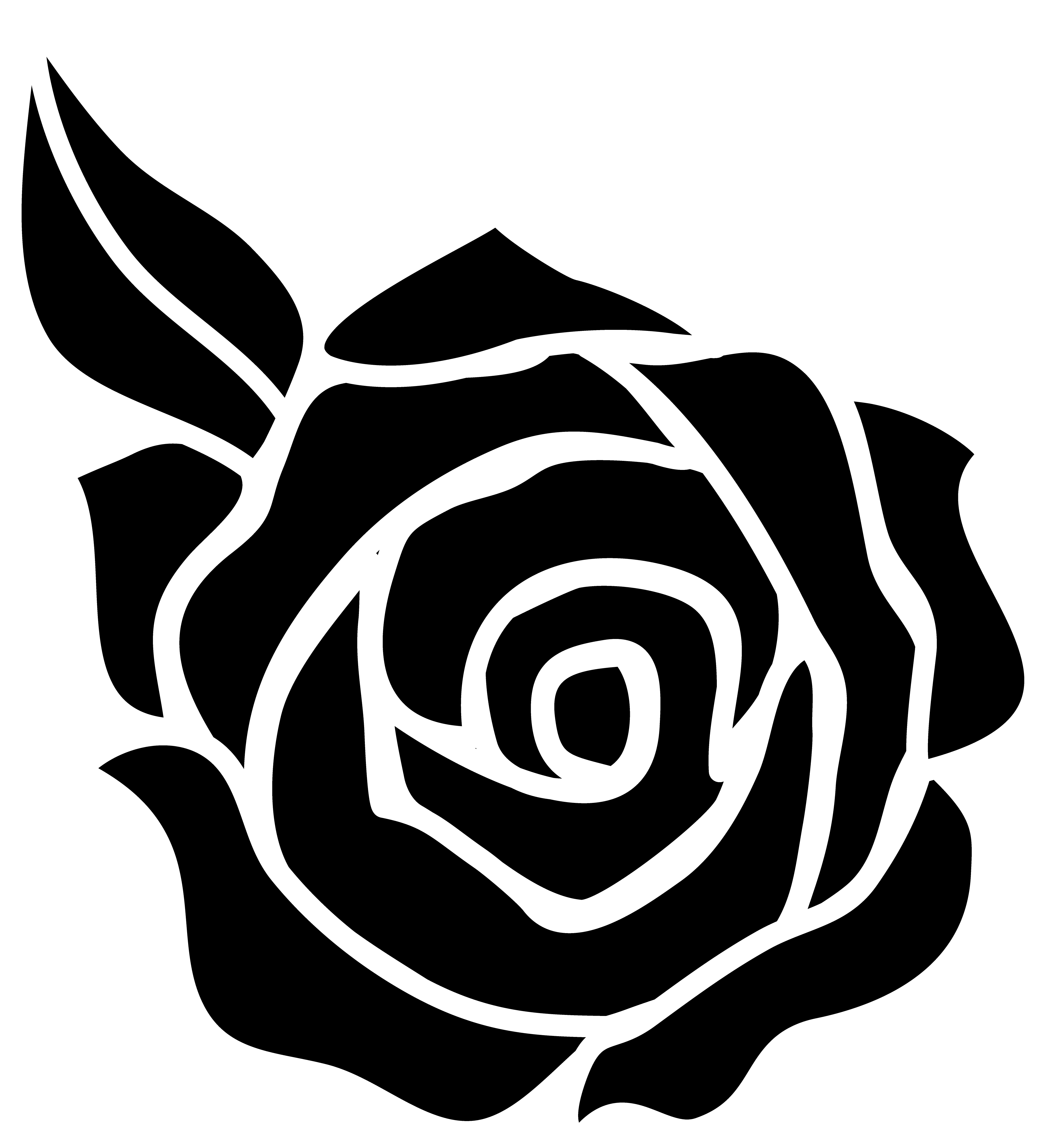 Rose Clipart Black And White