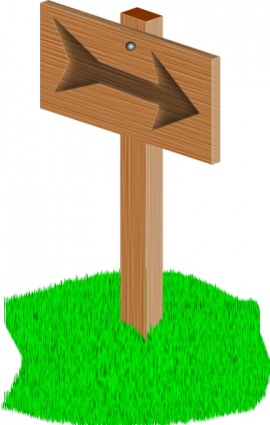 Sign Wooden Arrow Cartoon Grass Post Lawn Directions Signpost ...