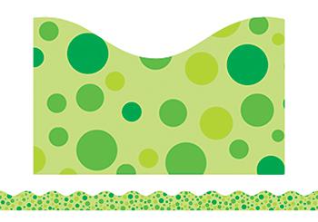 Green Polka Dots Bulletin Board Border, Scalloped | TF-8260