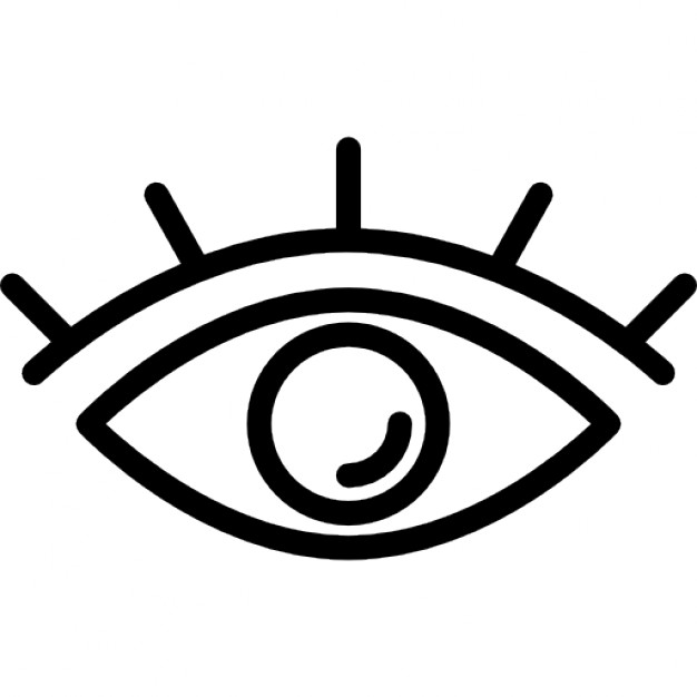 Eye outline with lashes Icons | Free Download