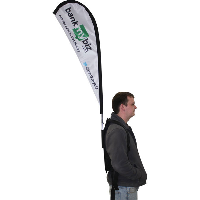 Tear Drop Flag Double Sided Backpack Banner