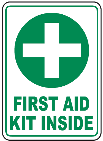 First Aid Kit Inside Sign by SafetySign.com - D4618