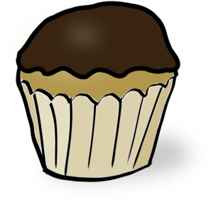 Chocolate Iced Cupcake clip art - vector clip art online, royalty ...
