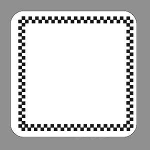 Square Write On Deli Tag with Black Checkered Border