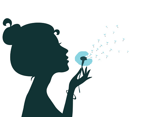 Cartoon Of The Blowing A Dandelion Clip Art, Vector Images ...