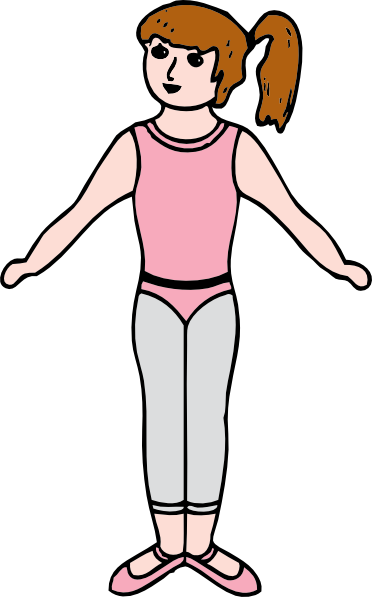 Girl in the human body clipart
