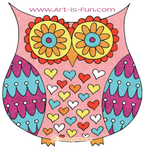 How to Draw an Owl: Learn to Draw a Cute Colorful Owl in this Easy ...
