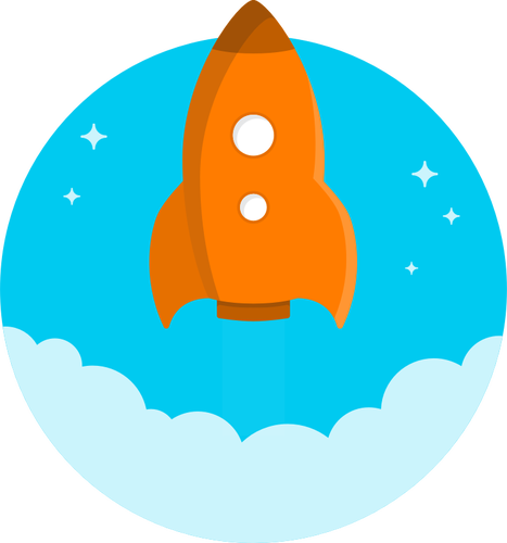 Cartoon space rocket vector image | Public domain vectors