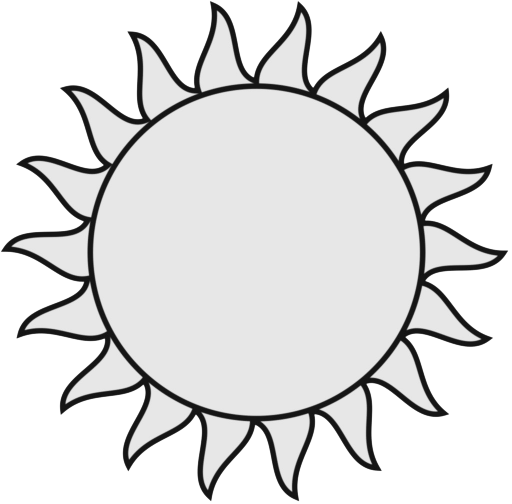 Free clipart outline image of sun