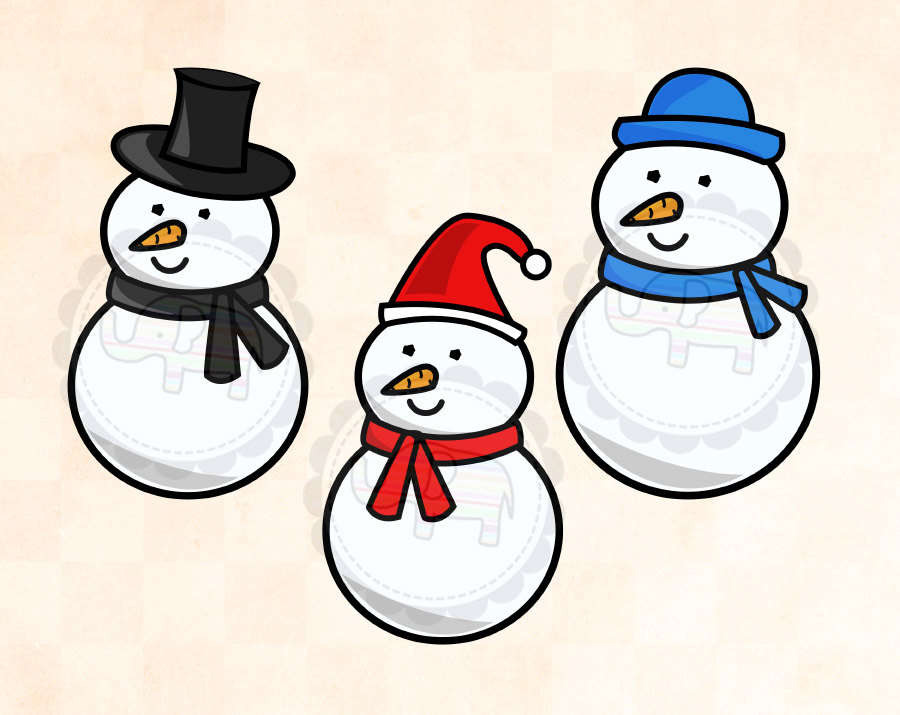 Winter Snowman Clip Art - Free Clipart Images