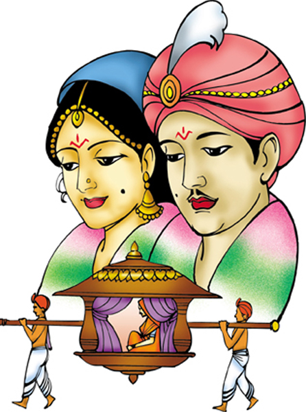 Indian marriage colour clipart