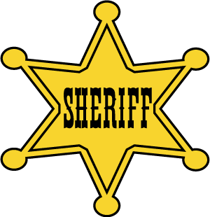 Cowboy sheriff hat clipart line art
