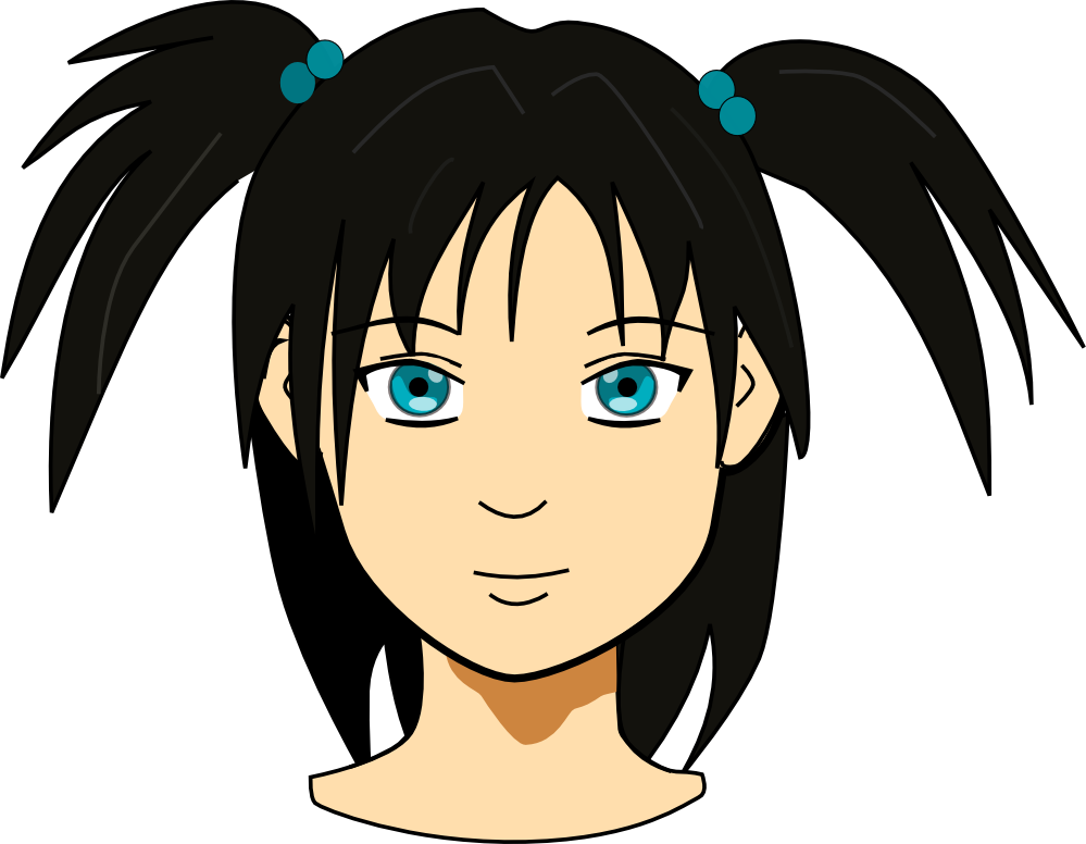 cartoon girl head