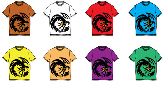 Eight coloured T-shirt design free vector vector, free vectors ...