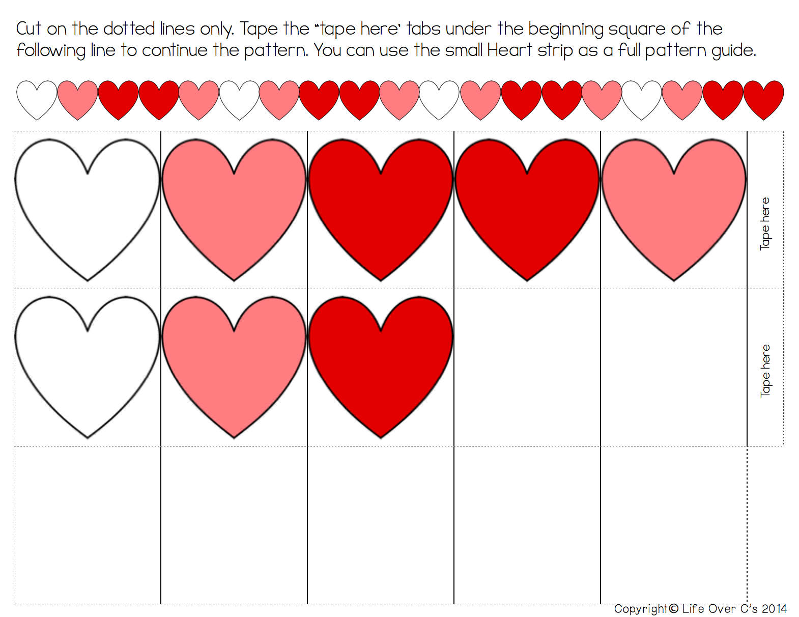 Heart Pattern Free Printable for Valentine's Day