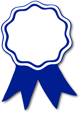 Blank blue silver badge ribbon star clipart