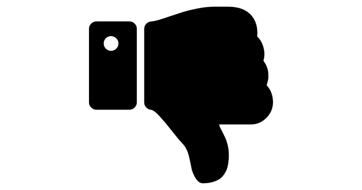 Thumbs down silhouette - Free social icons