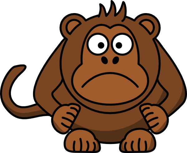 Sad Monkey Clip Art Vector