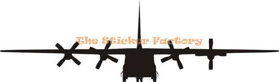 C-130 Military Airplane Vinyl Wall Art Decor by TheStickerFactory