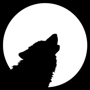 Amazon.com - Howling at the Moon Wolf Wall Decal (White - Reverse ...