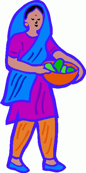 indian_woman_with_food clipart - indian_woman_with_food clip art