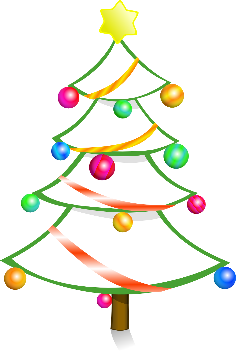 Clip Art: xmas christmas tree 1 9 black white ...