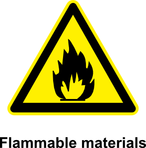 Sign Flammable Materials clip art - vector clip art online ...