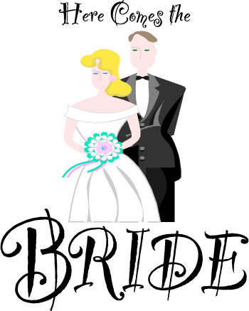 Wedding Clip Art-Here Comes the Bride Word Art with Bride and ...