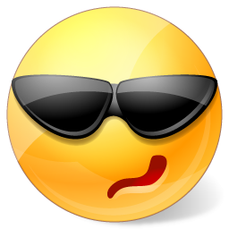 Cool Smiley With Sunglasses - Facebook Symbols and Chat Emoticons