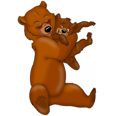 Mother and baby bear clipart