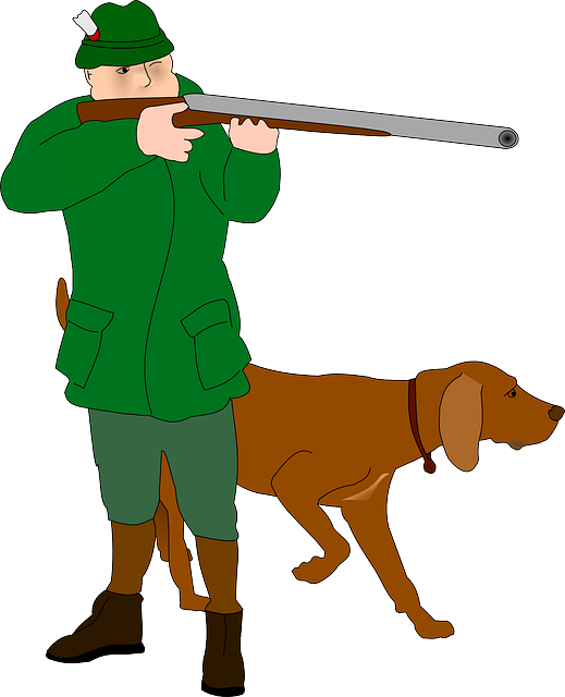 Free Hunter with Hunting Dog Clip Art