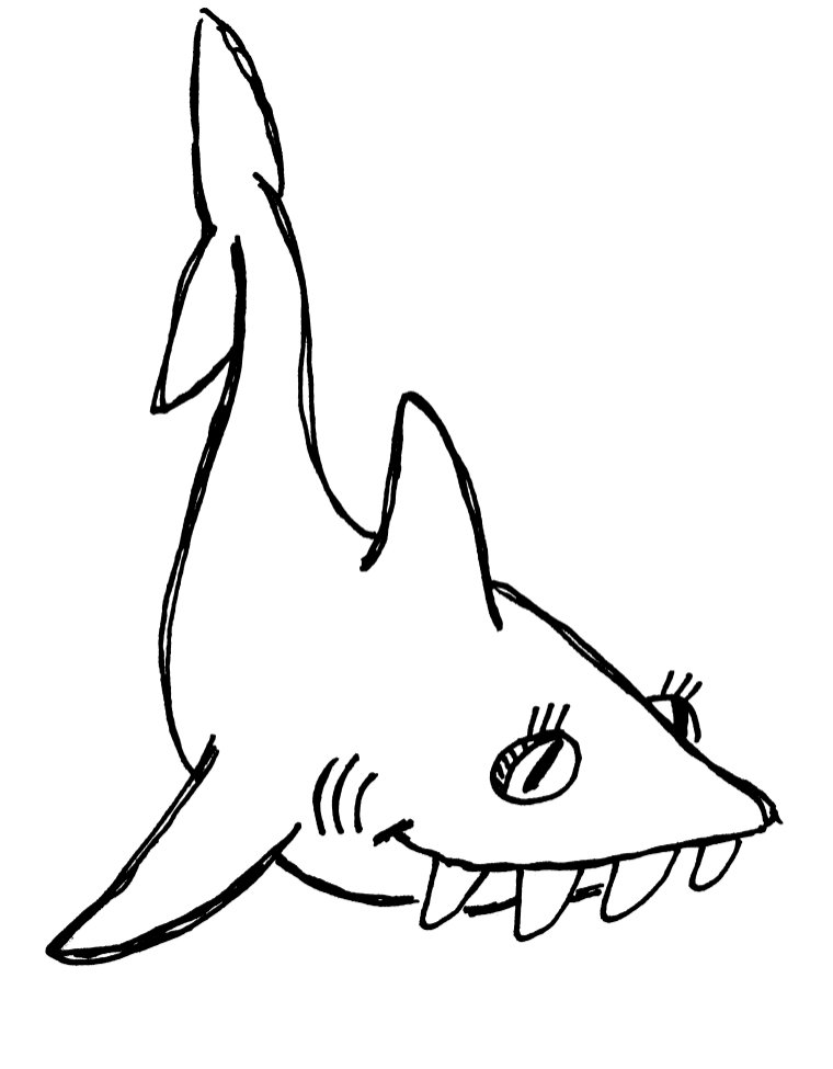 Shark Tooth Coloring Page - ClipArt Best