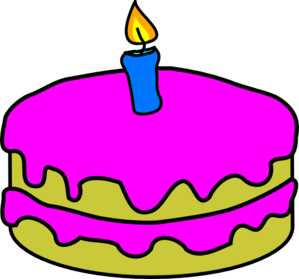 Birthday Cake One Candle clip art - vector clip art online ...