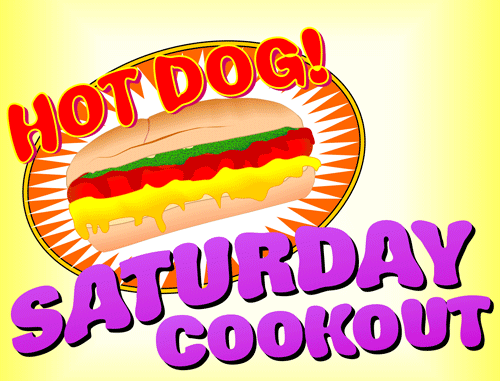 Free Clip Art: Hot Dog Saturday Cookout