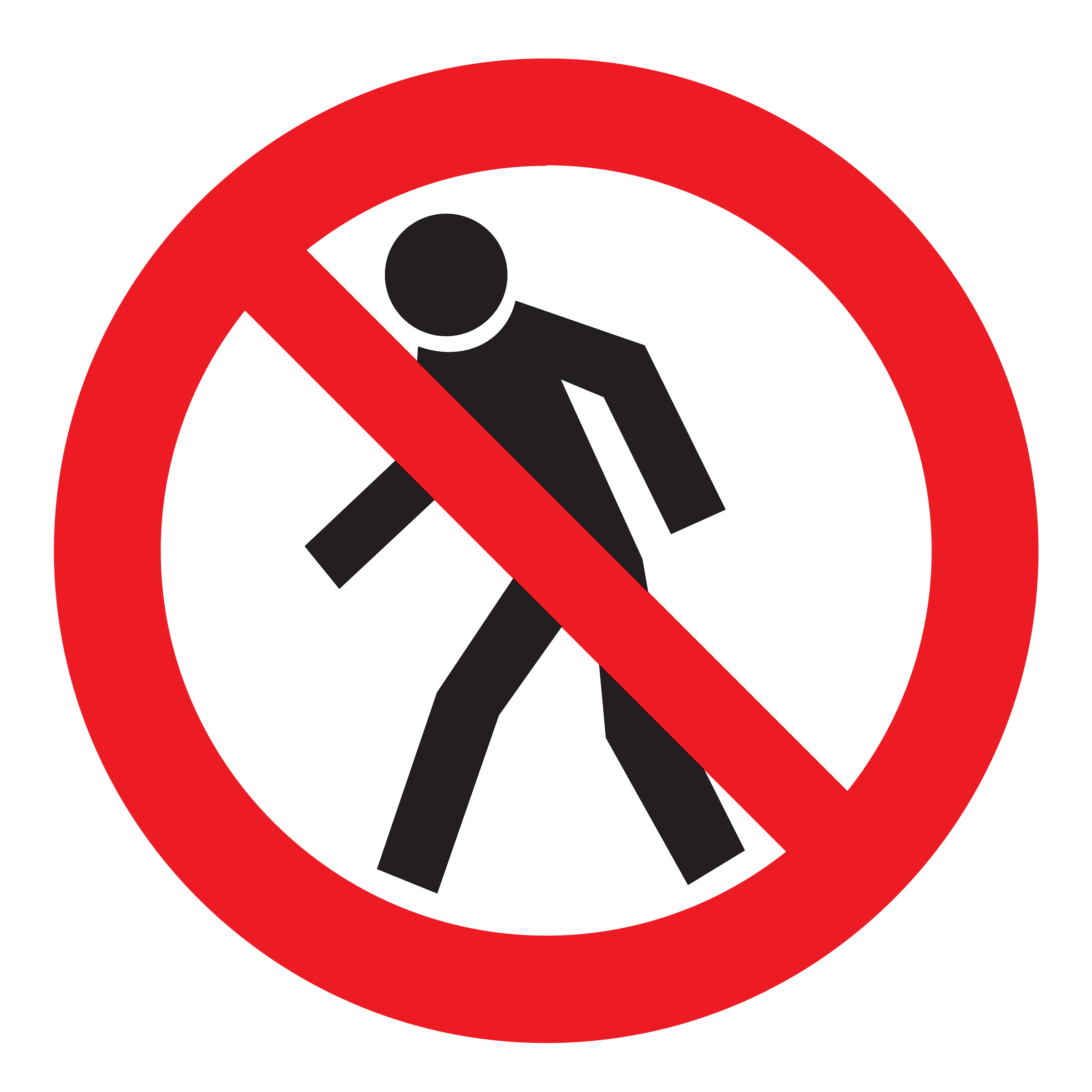 Clipart - No walking sign