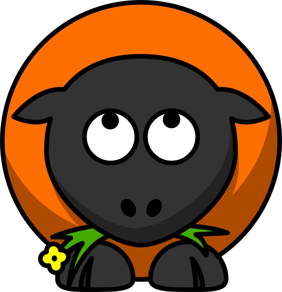Orange Cartoon Sheep Looking Up Clip Art - vector ...