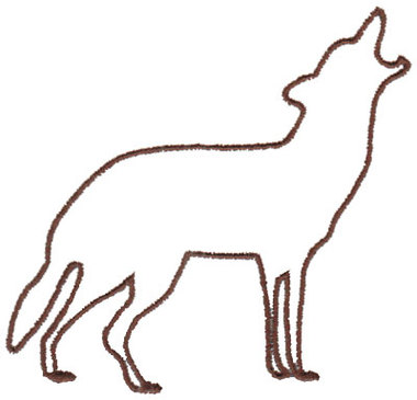 Howling Wolf Outline Clipart - Free to use Clip Art Resource