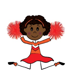 Cheerleader Clipart Image - African American Stick Girl ...