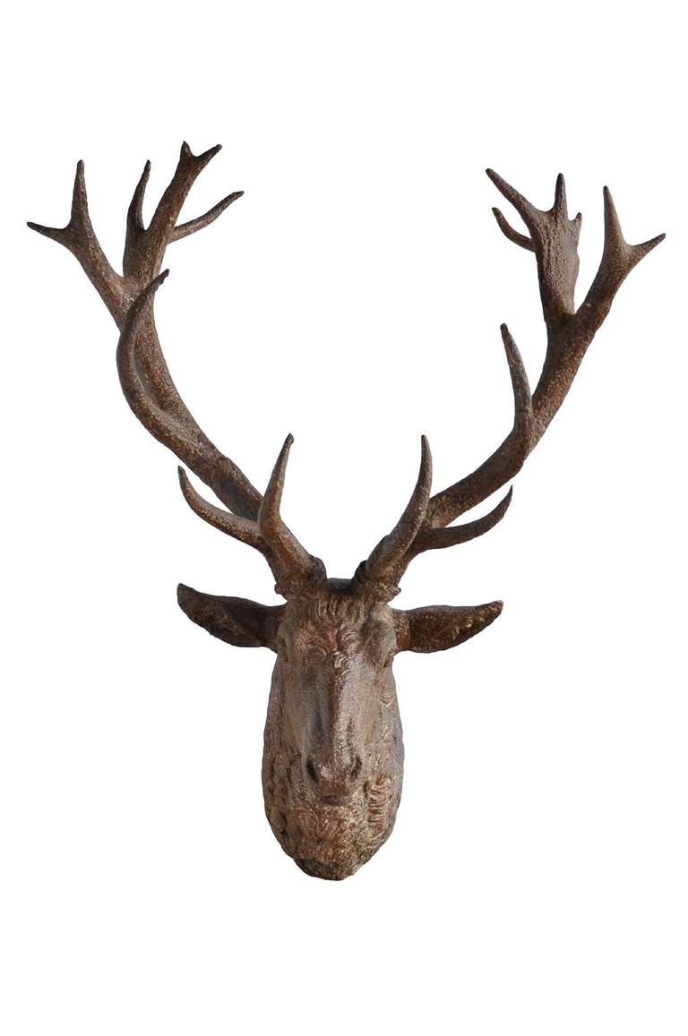 Cast iron deer head - Late 19th century at 1stdibs