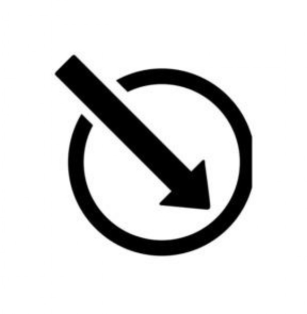 large arrow in a circle point to right down - Icon | Download free ...