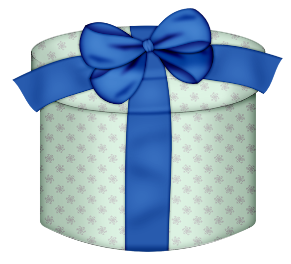 White Round Gift Box with Yellow Bow PNG Clipart