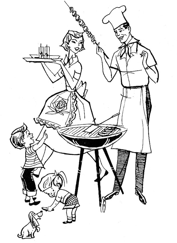 Summer Cookout Clipart Retro clip art from 1961