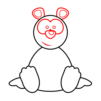 Drawing a cartoon bear