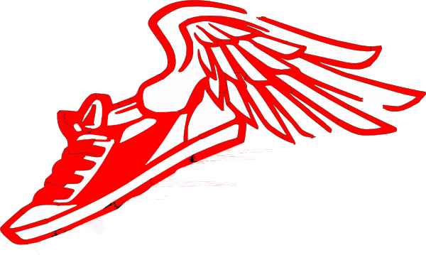 Running Shoe With Wings Clip Art - vector clip art ...