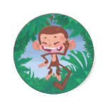 Laughing Monkey Stickers from Zazzle.