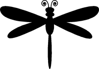 Simple Dragonfly Outline Sticker - Car Stickers