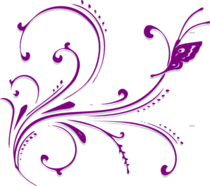 Purple Butterfly Scroll clip art - vector clip art online, royalty ...