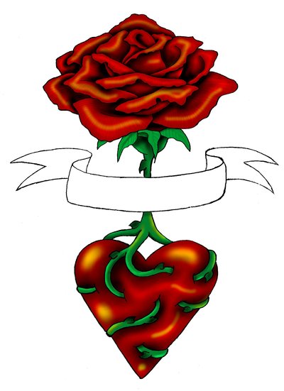 wreckyourworld: rose heart tattoo
